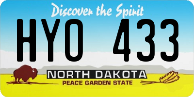 ND license plate HYO433
