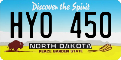ND license plate HYO450