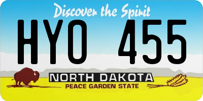 ND license plate HYO455