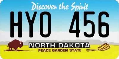 ND license plate HYO456