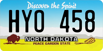 ND license plate HYO458