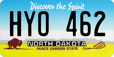 ND license plate HYO462