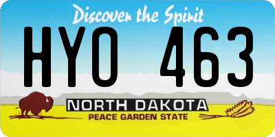 ND license plate HYO463