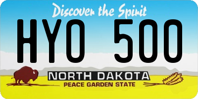ND license plate HYO500