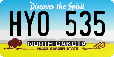 ND license plate HYO535