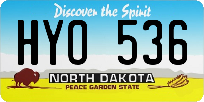 ND license plate HYO536