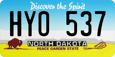 ND license plate HYO537