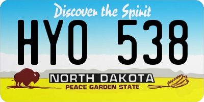 ND license plate HYO538