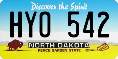 ND license plate HYO542