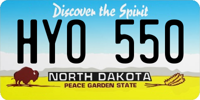 ND license plate HYO550