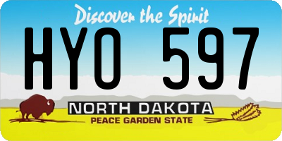 ND license plate HYO597