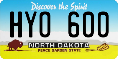ND license plate HYO600