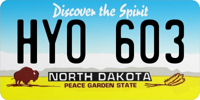 ND license plate HYO603