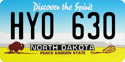 ND license plate HYO630