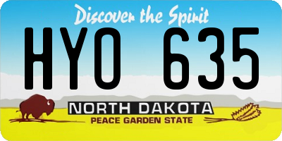 ND license plate HYO635