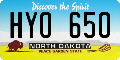ND license plate HYO650