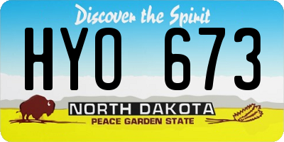 ND license plate HYO673