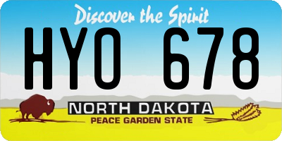 ND license plate HYO678