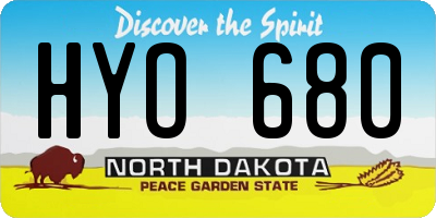 ND license plate HYO680