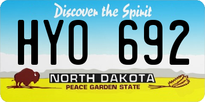 ND license plate HYO692
