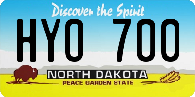 ND license plate HYO700