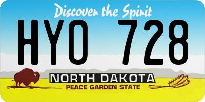 ND license plate HYO728