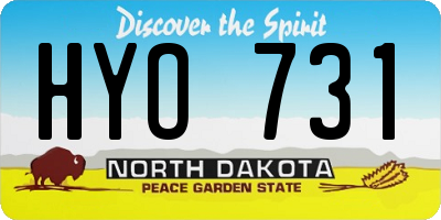ND license plate HYO731