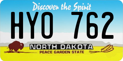 ND license plate HYO762