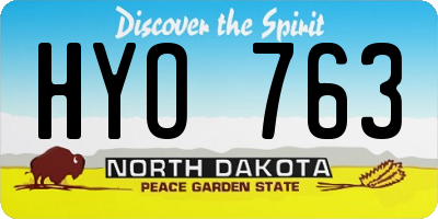 ND license plate HYO763