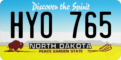 ND license plate HYO765