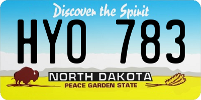 ND license plate HYO783