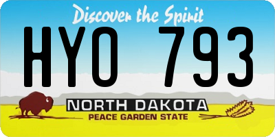 ND license plate HYO793
