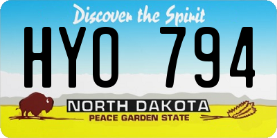 ND license plate HYO794
