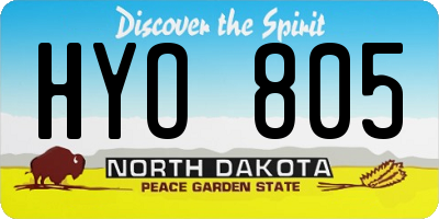 ND license plate HYO805