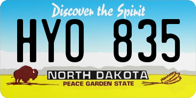 ND license plate HYO835