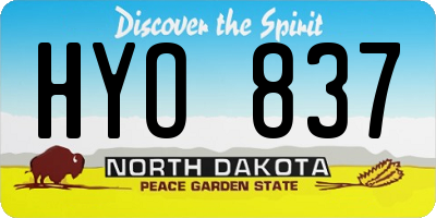 ND license plate HYO837