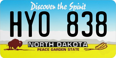 ND license plate HYO838
