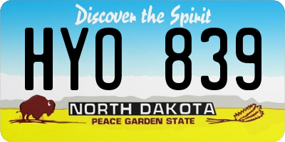 ND license plate HYO839