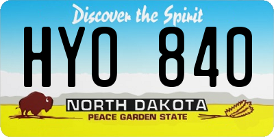 ND license plate HYO840