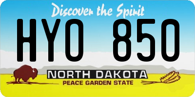 ND license plate HYO850