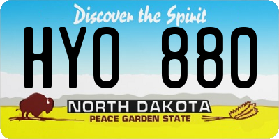 ND license plate HYO880