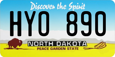 ND license plate HYO890