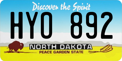 ND license plate HYO892