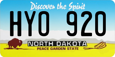ND license plate HYO920