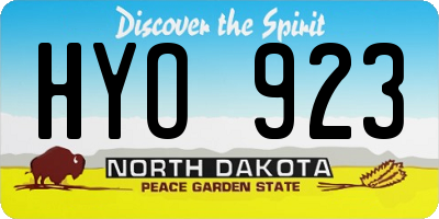 ND license plate HYO923