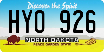 ND license plate HYO926