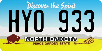 ND license plate HYO933