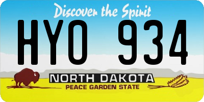 ND license plate HYO934