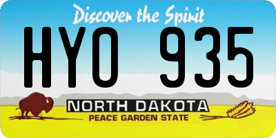 ND license plate HYO935