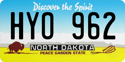 ND license plate HYO962